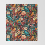 FLORAL AND BIRDS XVII Throw Blanket Gallery Image 2