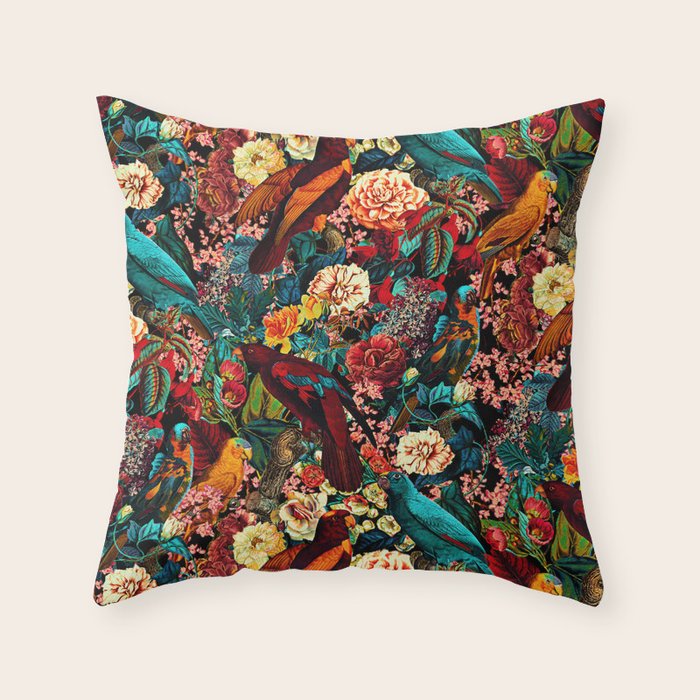 FLORAL AND BIRDS XVII Throw Pillow Gallery Image 6