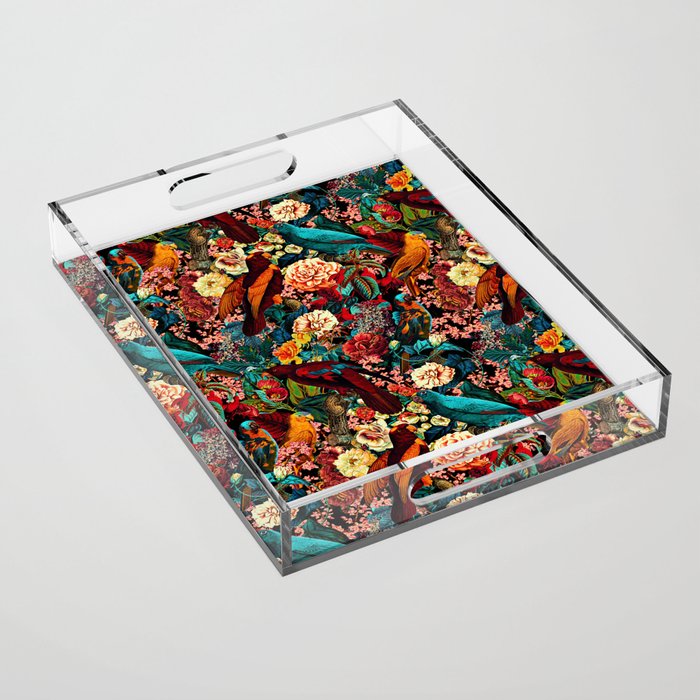 FLORAL AND BIRDS XVII Acrylic Tray Gallery Image 1