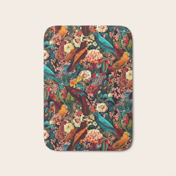 FLORAL AND BIRDS XVII Bath Mat Gallery Image 1