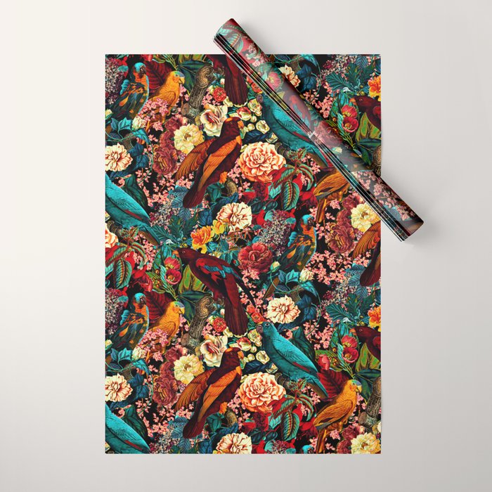 FLORAL AND BIRDS XVII Wrapping Paper Gallery Image 1