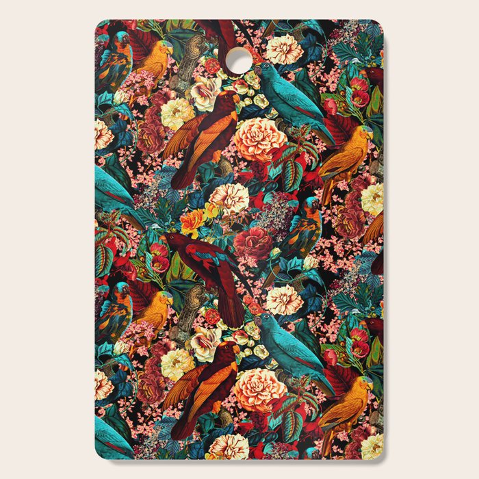 FLORAL AND BIRDS XVII Cutting Board Gallery Image 1
