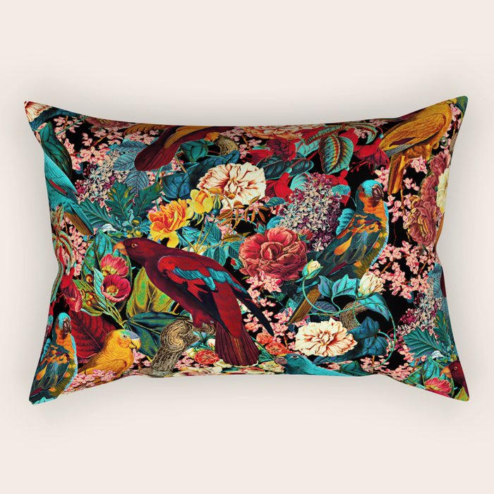 FLORAL AND BIRDS XVII Rectangular Pillow Gallery Image 1