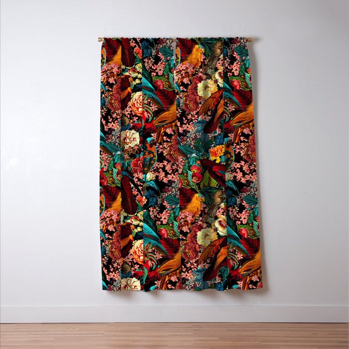 FLORAL AND BIRDS XVII Window Curtain Gallery Image 3
