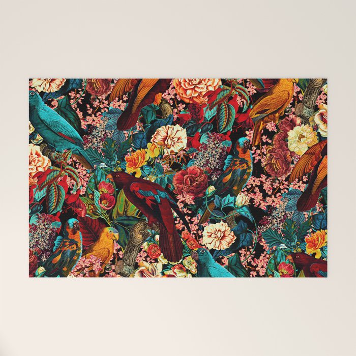 FLORAL AND BIRDS XVII Welcome Mat Gallery Image 1
