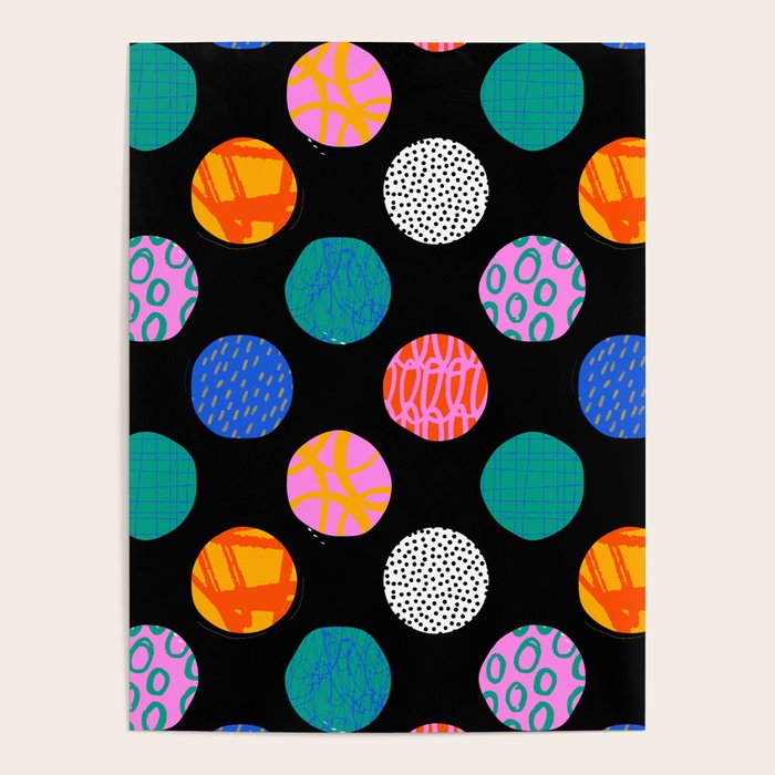 Colorful abstract art polka dot pattern Poster Gallery Image 4