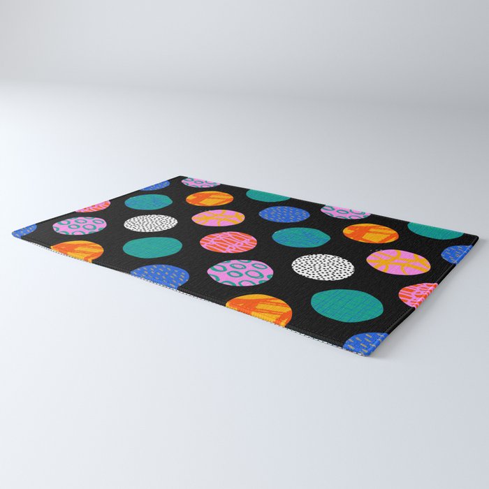 Colorful abstract art polka dot pattern Rug Gallery Image 3
