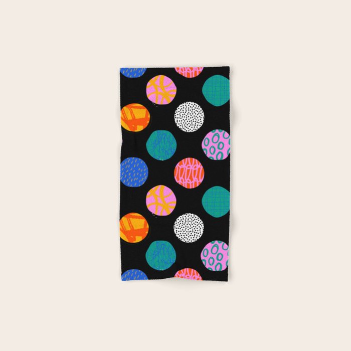 Colorful abstract art polka dot pattern Bath Towel Gallery Image 1