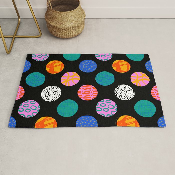 Colorful abstract art polka dot pattern Rug Gallery Image 1