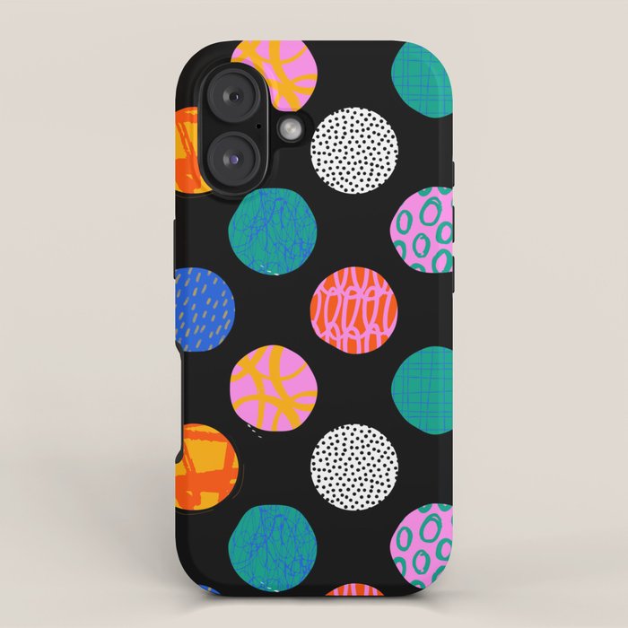 Colorful abstract art polka dot pattern iPhone Case Gallery Image 1