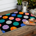 Colorful abstract art polka dot pattern Outdoor Rug Gallery Image 2