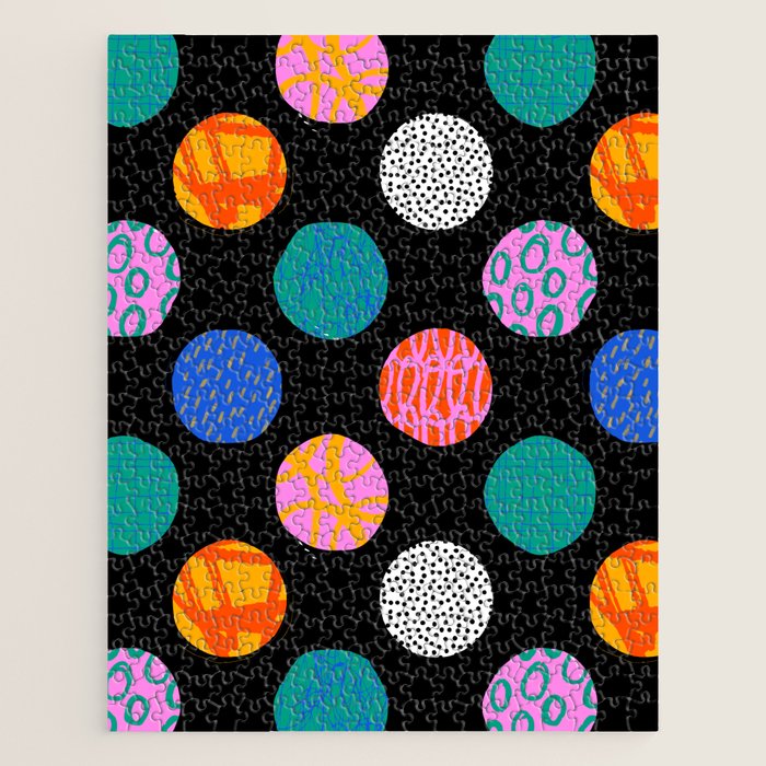 Colorful abstract art polka dot pattern Jigsaw Puzzle Gallery Image 1