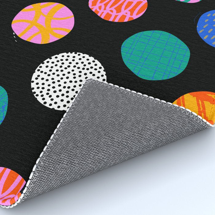 Colorful abstract art polka dot pattern Rug Gallery Image 4