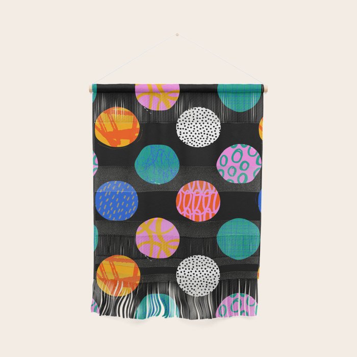 Colorful abstract art polka dot pattern Wall Hanging Gallery Image 1