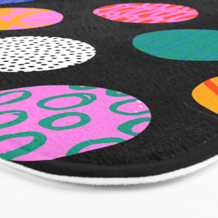 Colorful abstract art polka dot pattern Bath Mat Gallery Image 3