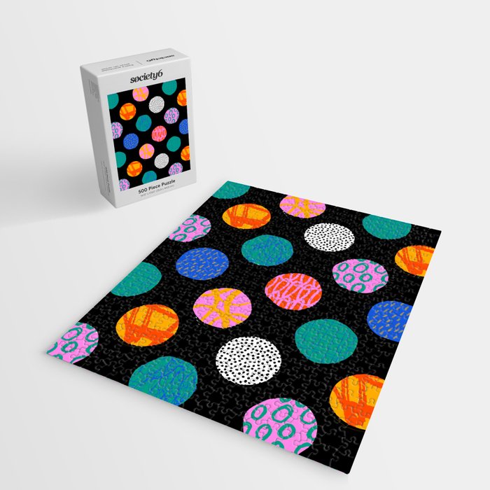 Colorful abstract art polka dot pattern Jigsaw Puzzle Gallery Image 2