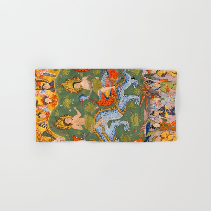 Falnama (Book of omens) Expulsion of Adam and Eve From Heaven Islamic Antique Art  Bath Towel Gallery Image 1
