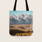 Grand Teton National Park Autumn Aspen Landscape Tote Bag Gallery Image 1