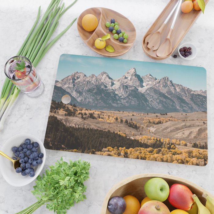 Grand Teton National Park Autumn Aspen Landscape Cutting Board Gallery Image 2