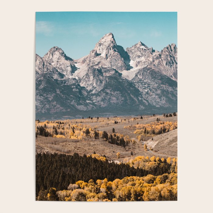 Grand Teton National Park Autumn Aspen Landscape Poster Gallery Image 1