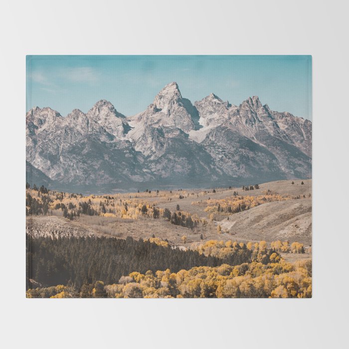 Grand Teton National Park Autumn Aspen Landscape Throw Blanket Gallery Image 2