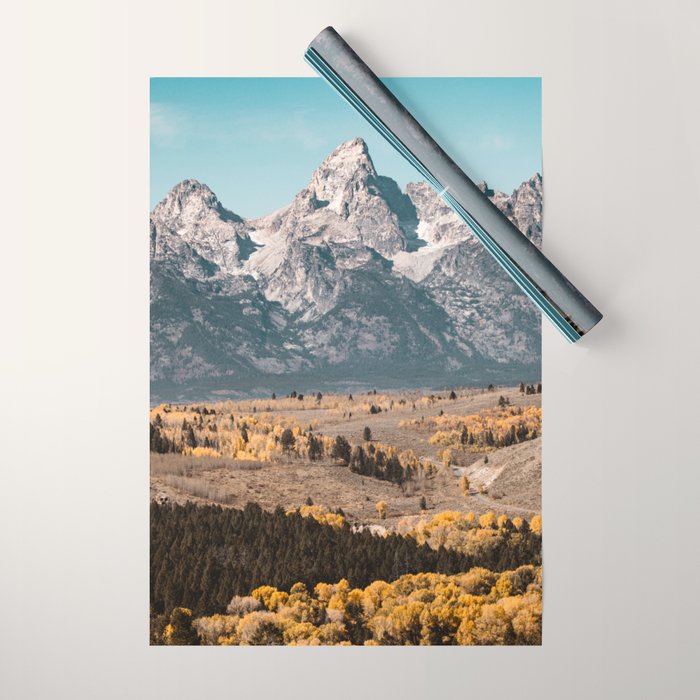 Grand Teton National Park Autumn Aspen Landscape Wrapping Paper Gallery Image 1