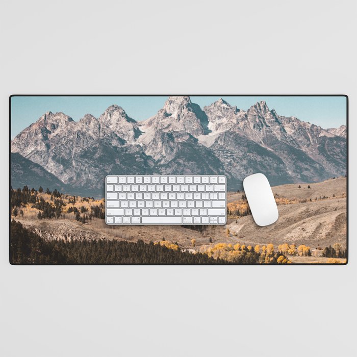 Grand Teton National Park Autumn Aspen Landscape Desk Mat Gallery Image 1