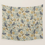 Tudor Owls in Grey Wall Tapestry Gallery Image 4