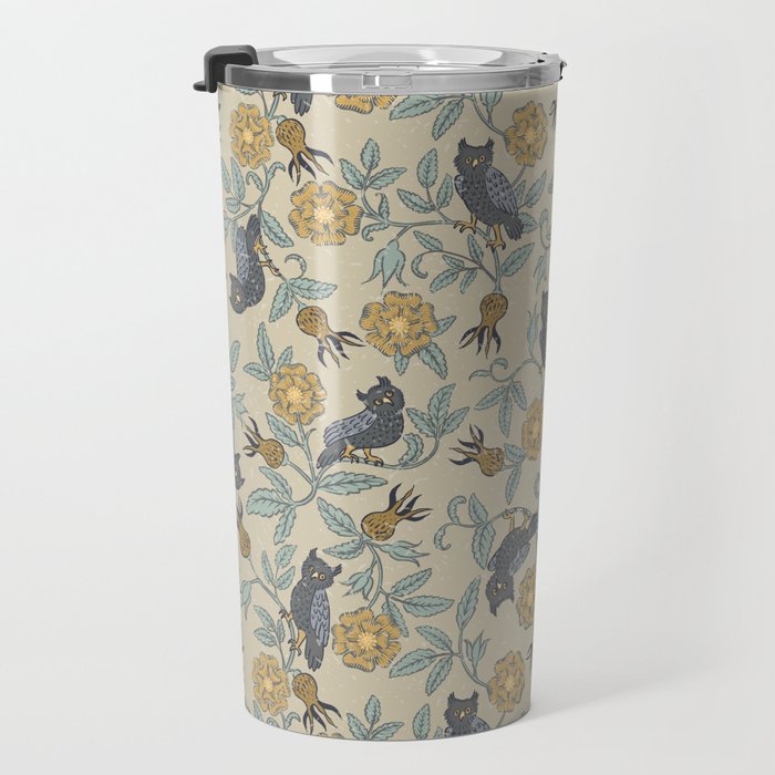 Tudor Owls in Grey Travel Mug Gallery Image 3