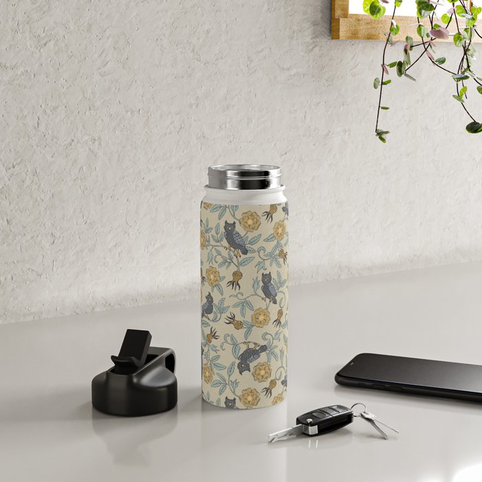 Tudor Owls in Grey Water Bottle Gallery Image 4