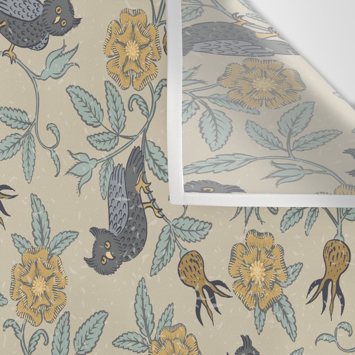 Tudor Owls in Grey Wall Tapestry Gallery Image 3