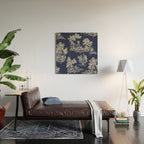 Toile de Jouy Vintage French Navy Blue & White Wood Wall Art Gallery Image 2