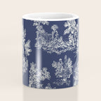 Toile de Jouy Vintage French Navy Blue & White Coffee Mug Gallery Image 4