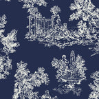 Toile de Jouy Vintage French Navy Blue & White Coffee Mug Gallery Image 2