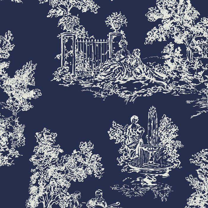 Toile de Jouy Vintage French Navy Blue & White Coffee Mug Gallery Image 2