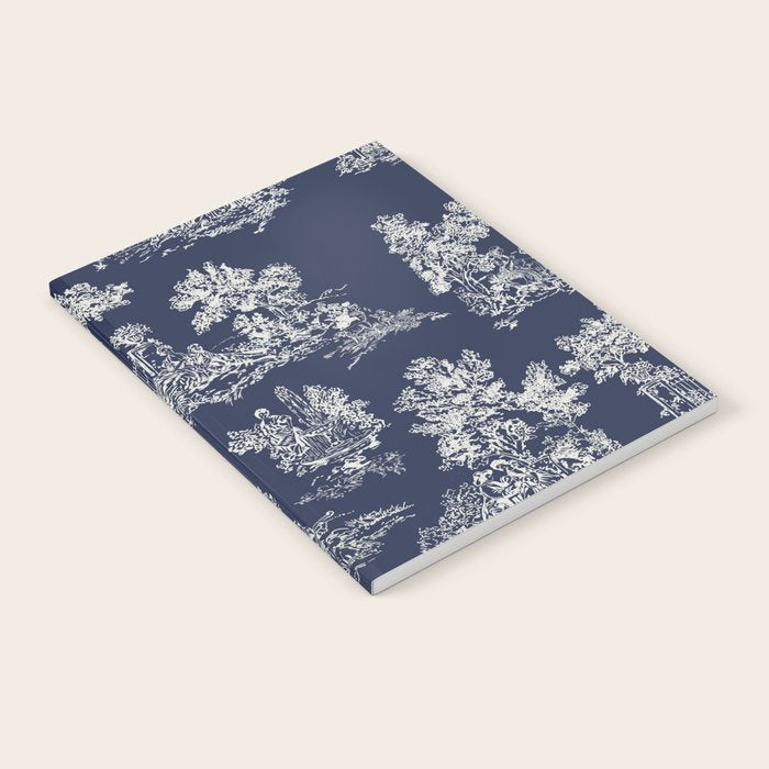 Toile de Jouy Vintage French Navy Blue & White Notebook Gallery Image 1