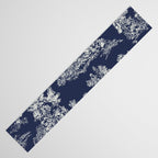 Toile de Jouy Vintage French Navy Blue & White Table Runner Gallery Image 3