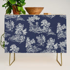 Toile de Jouy Vintage French Navy Blue & White Credenza Gallery Image 1