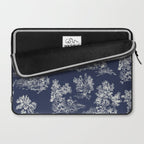 Toile de Jouy Vintage French Navy Blue & White Laptop Sleeve Gallery Image 2