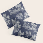 Toile de Jouy Vintage French Navy Blue & White Pillow Sham Gallery Image 3