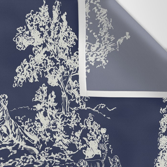 Toile de Jouy Vintage French Navy Blue & White Wall Tapestry Gallery Image 3