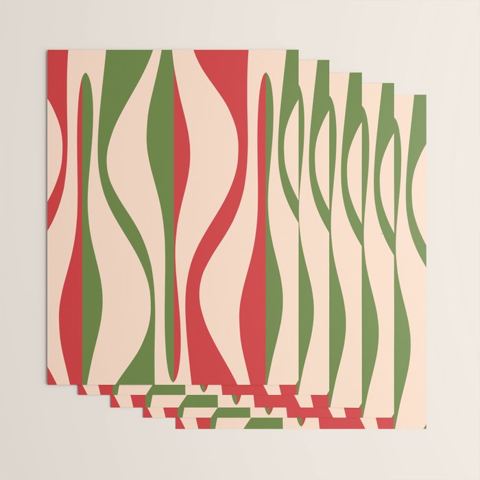 Mid Century Modern Retro Christmas Lounge Pattern Wrapping Paper Gallery Image 3