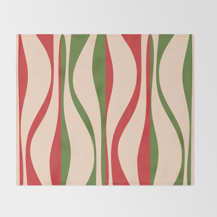 Mid Century Modern Retro Christmas Lounge Pattern Throw Blanket Gallery Image 2
