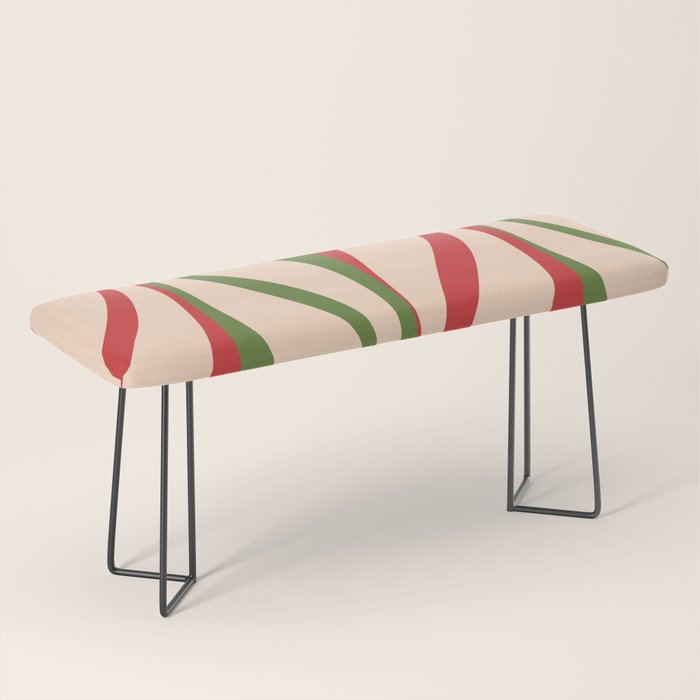 Mid Century Modern Retro Christmas Lounge Pattern Bench Gallery Image 1
