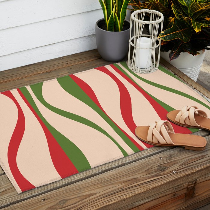 Mid Century Modern Retro Christmas Lounge Pattern Outdoor Rug Gallery Image 2