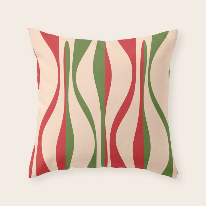 Mid Century Modern Retro Christmas Lounge Pattern Throw Pillow Gallery Image 1