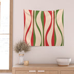 Mid Century Modern Retro Christmas Lounge Pattern Wall Tapestry Gallery Image 2