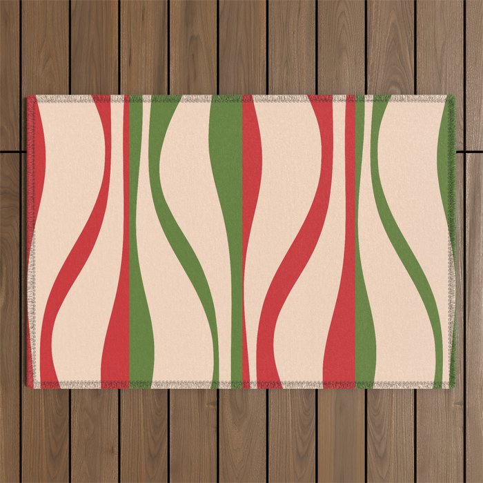 Mid Century Modern Retro Christmas Lounge Pattern Outdoor Rug Gallery Image 1