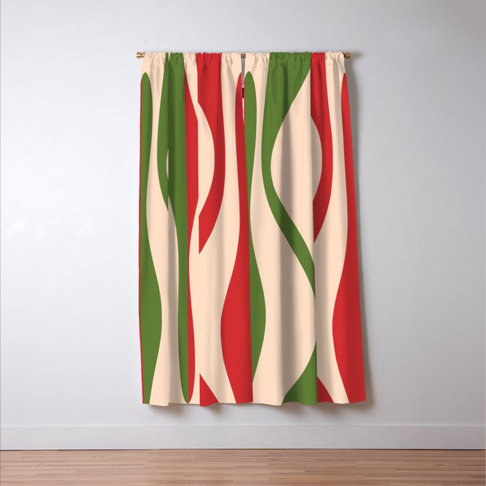Mid Century Modern Retro Christmas Lounge Pattern Window Curtain Gallery Image 3