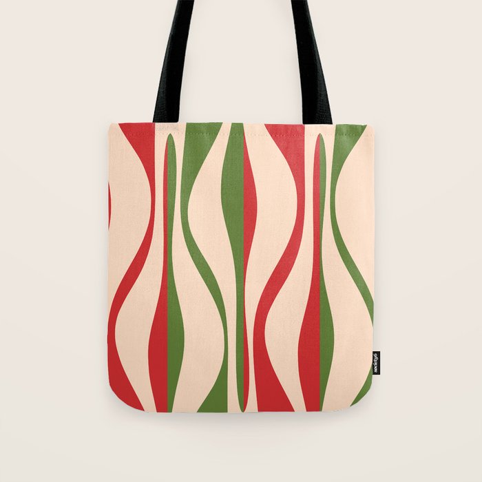 Mid Century Modern Retro Christmas Lounge Pattern Tote Bag Gallery Image 1